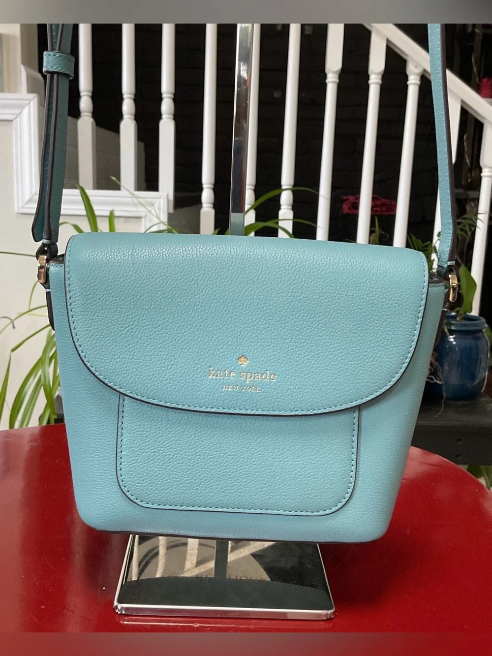 kate spade Light Blue Pebbled Leather Crossbody Bag NWOT